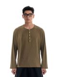  HOWS® FITTED LONG SLEEVE HENLEY T-SHIRT / MOSS 