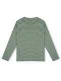 HOWS® STRIPED HENLEY LONG SLEEVE T-SHIRT / MOSS 