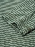  HOWS® STRIPED HENLEY LONG SLEEVE T-SHIRT / MOSS 