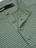  HOWS® STRIPED HENLEY LONG SLEEVE T-SHIRT / MOSS 
