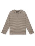  HOWS® STRIPED HENLEY LONG SLEEVE T-SHIRT / CREAM 