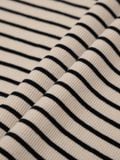  HOWS® STRIPED HENLEY LONG SLEEVE T-SHIRT / CREAM 