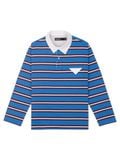  HOWS® OLD SCHOOL STRIPED LONG SLEEVE POLO / NAVY x WHITE 