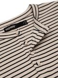  HOWS® STRIPED HENLEY LONG SLEEVE T-SHIRT / CREAM 