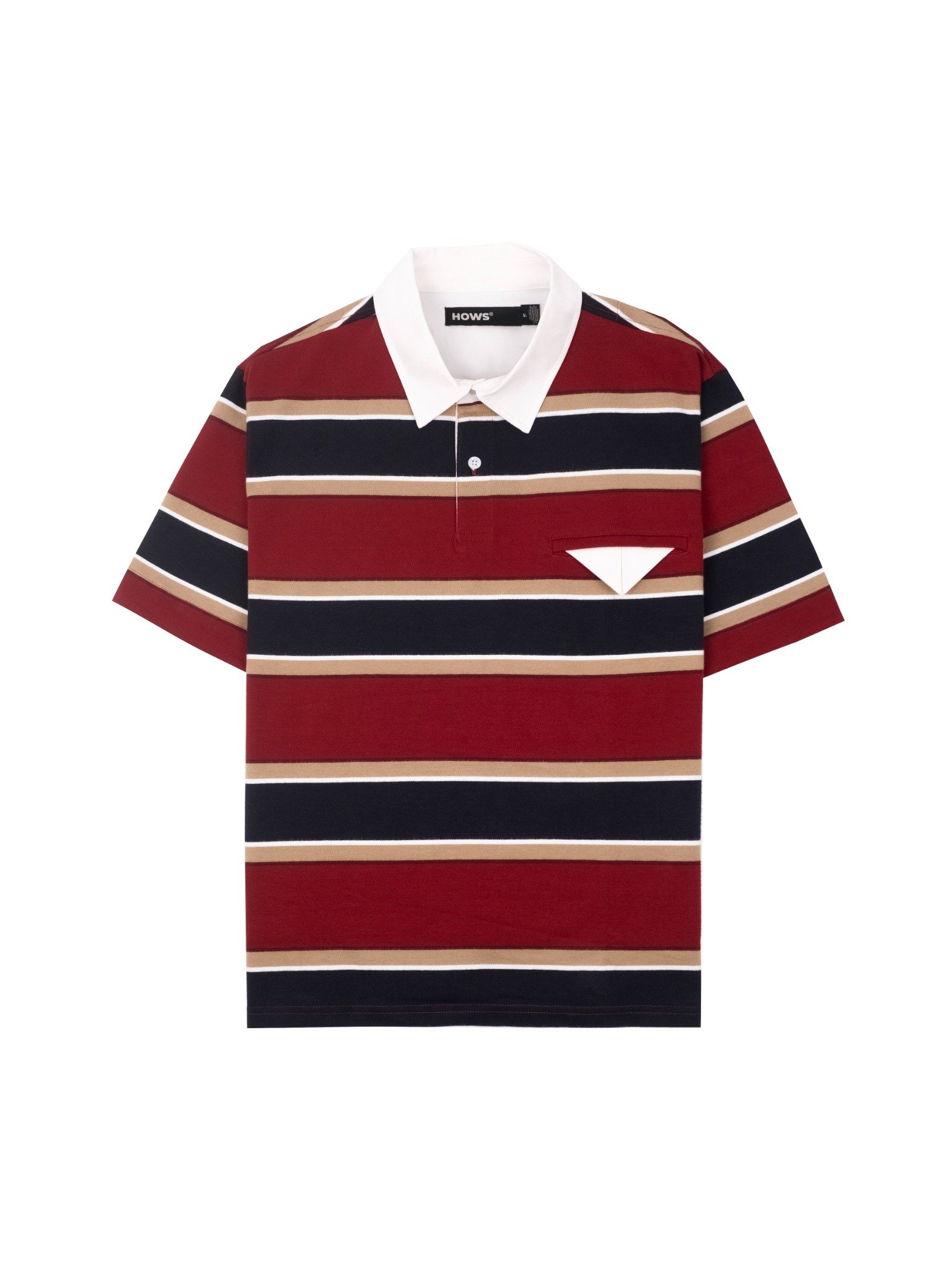  HOWS® OLD SCHOOL STRIPED POLO / RED x NAVY 