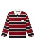 HOWS® OLD SCHOOL STRIPED LONG SLEEVE POLO / RED x NAVY 