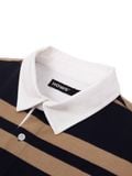  HOWS® OLD SCHOOL STRIPED LONG SLEEVE POLO / BROWN x NAVY 