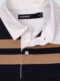  HOWS® OLD SCHOOL STRIPED POLO / BROWN x NAVY 