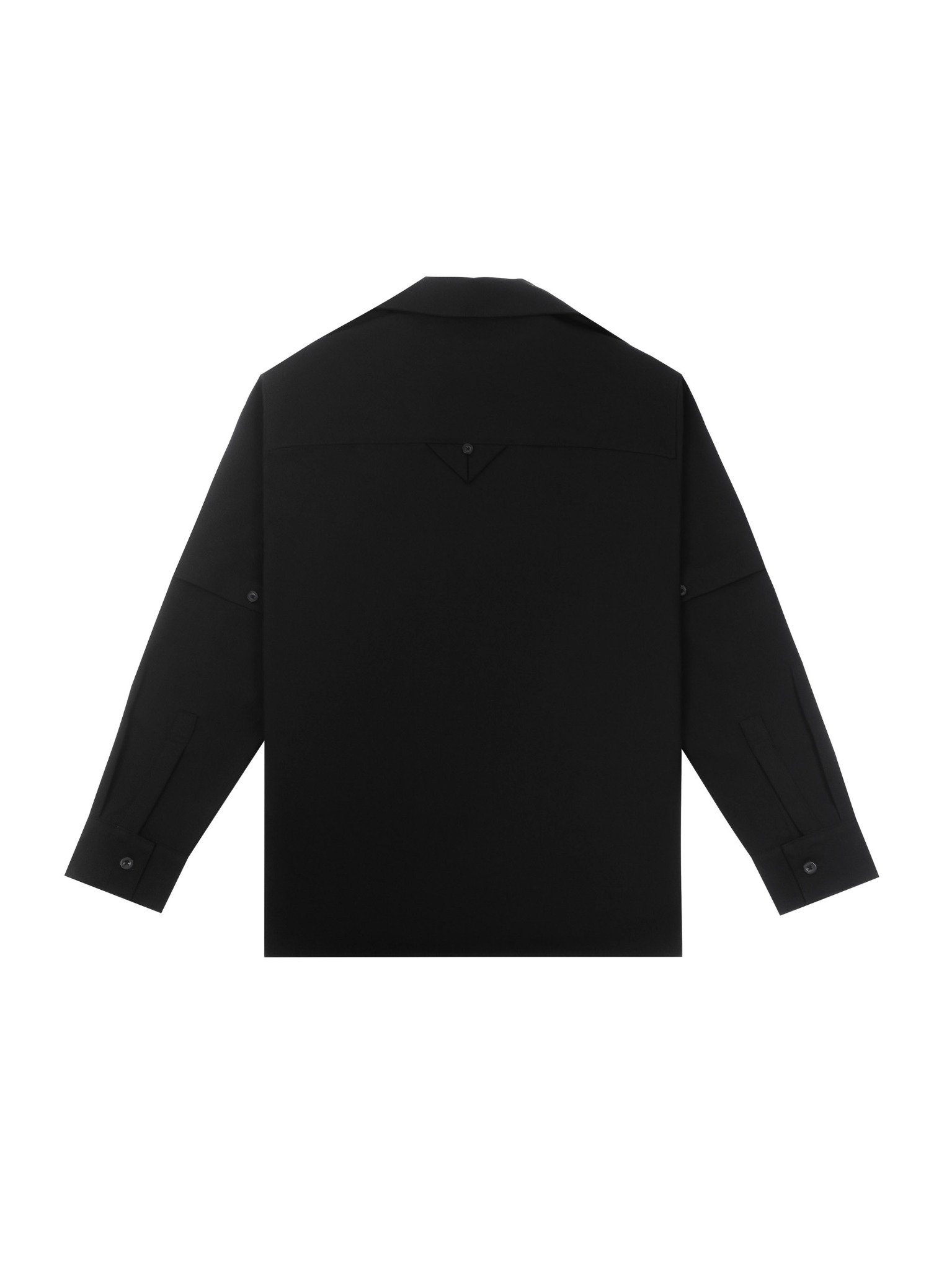  HOWS® LAYERED DETAIL BOXY SHIRT / BLACK 