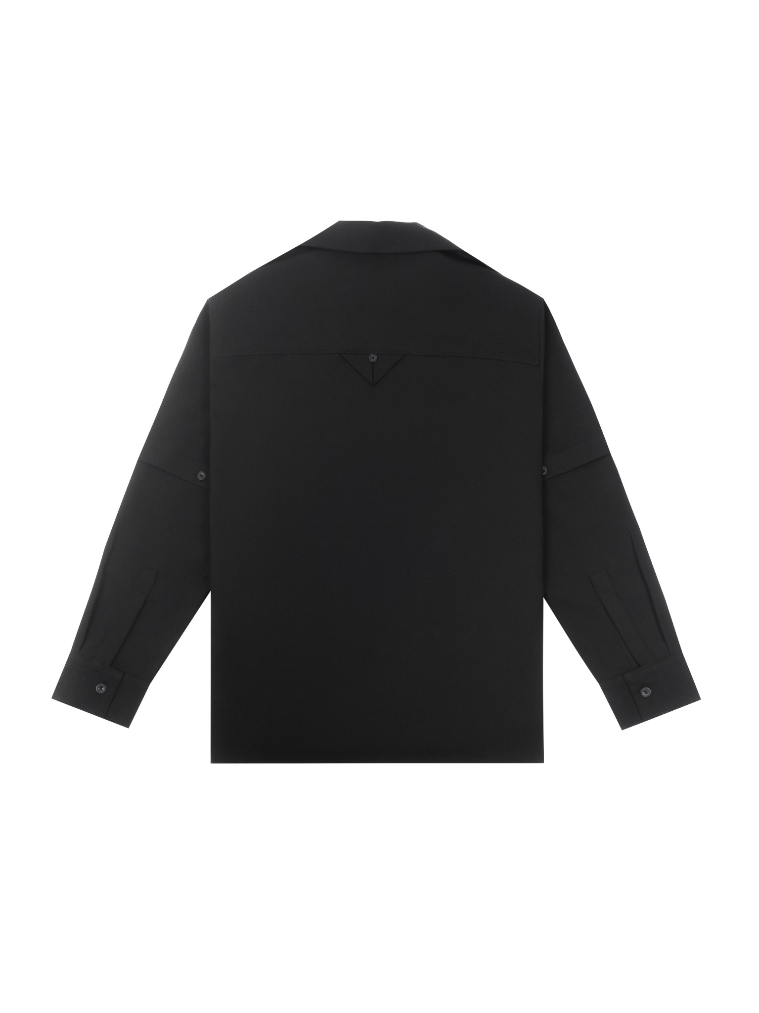  HOWS® LAYERED DETAIL BOXY SHIRT / BLACK 