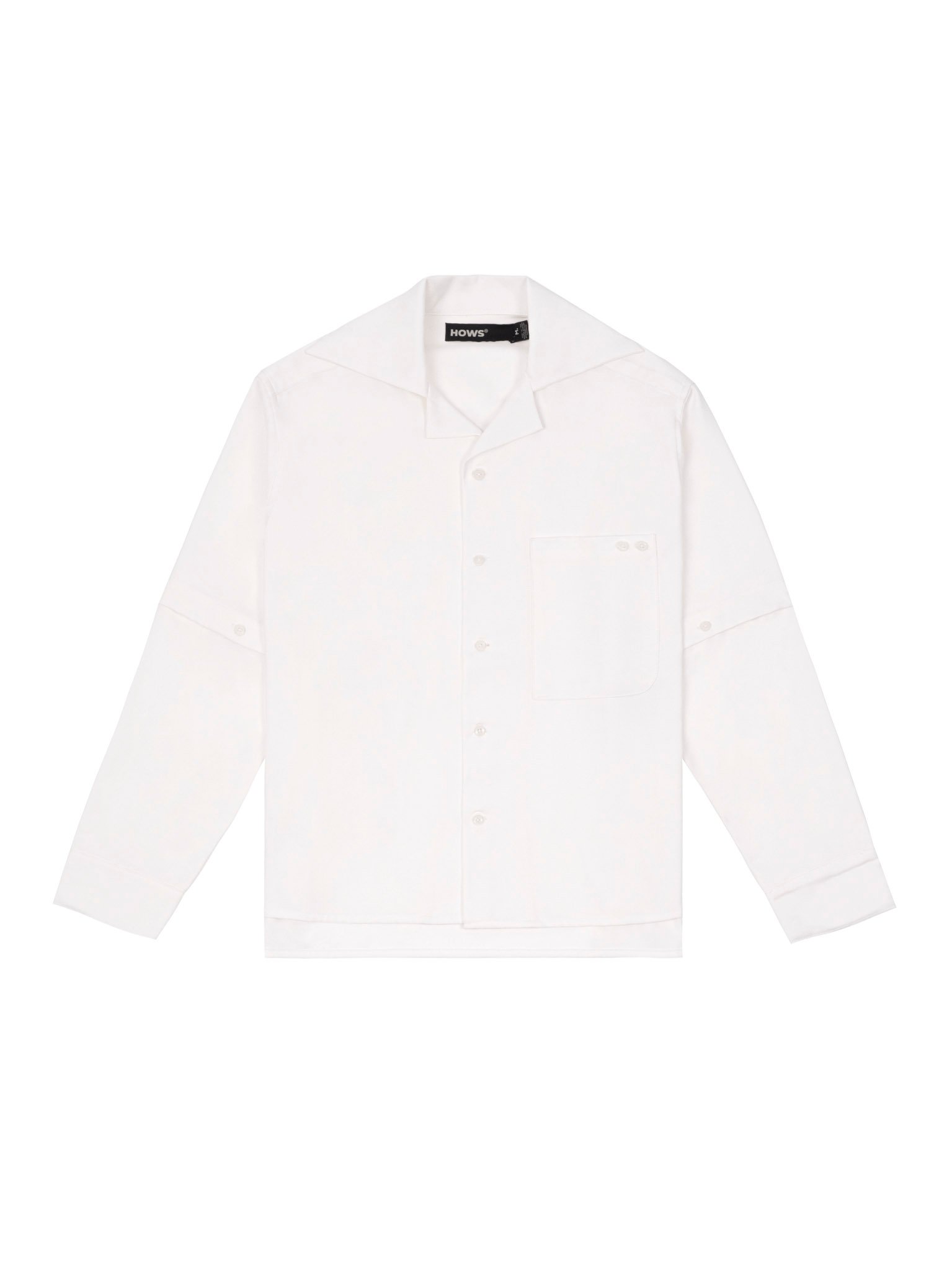  HOWS® LAYERED DETAIL BOXY SHIRT / WHITE 