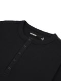 HOWS® WAFFLE LONG SLEEVE HENLEY / BLACK 
