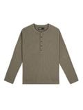  HOWS® WAFFLE LONG SLEEVE HENLEY / MOSS 