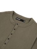  HOWS® WAFFLE LONG SLEEVE HENLEY / MOSS 
