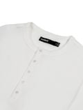  HOWS® WAFFLE LONG SLEEVE HENLEY / WHITE 