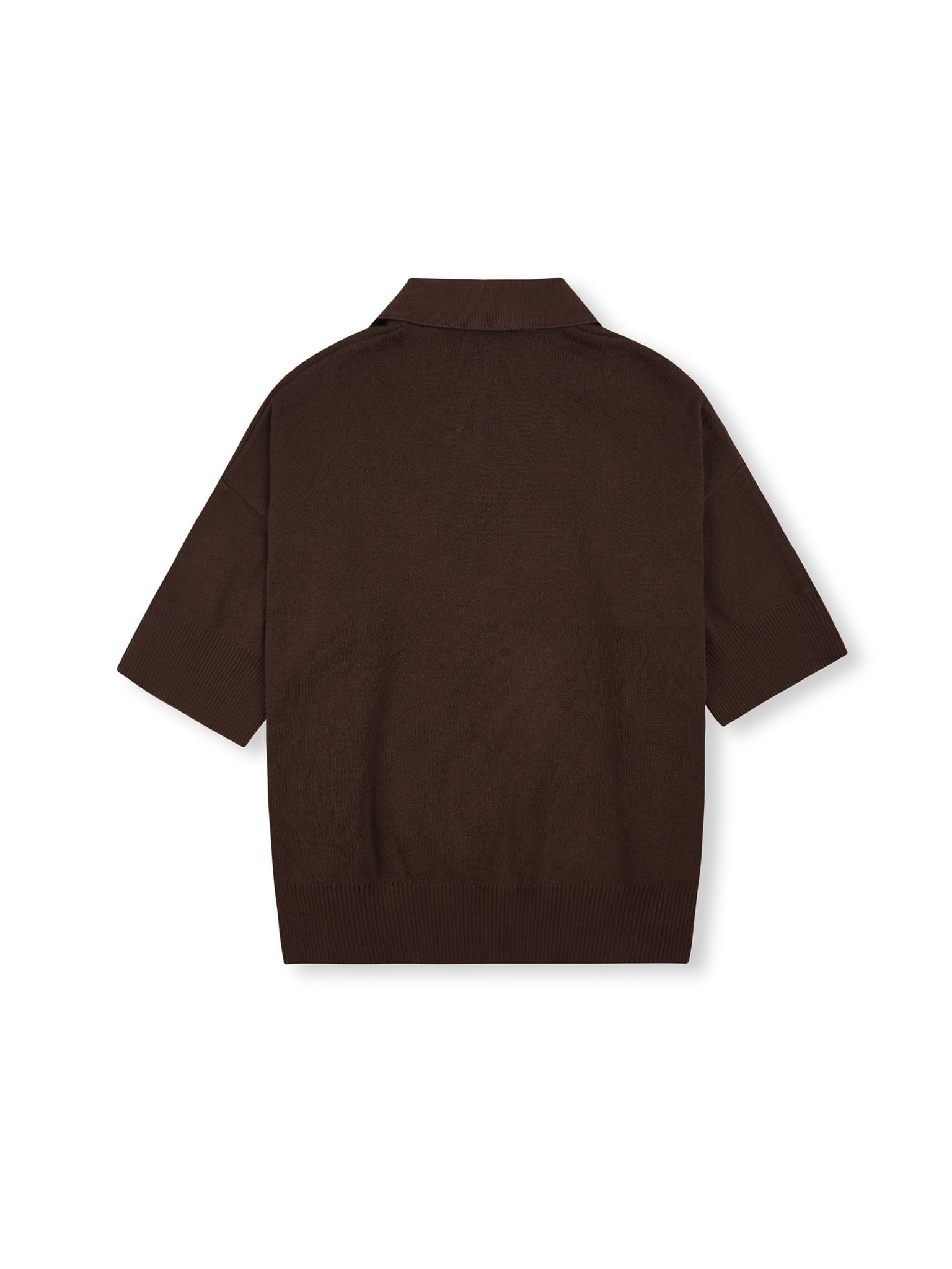  HOWS® KNITTED BASIC POLO / BROWN 
