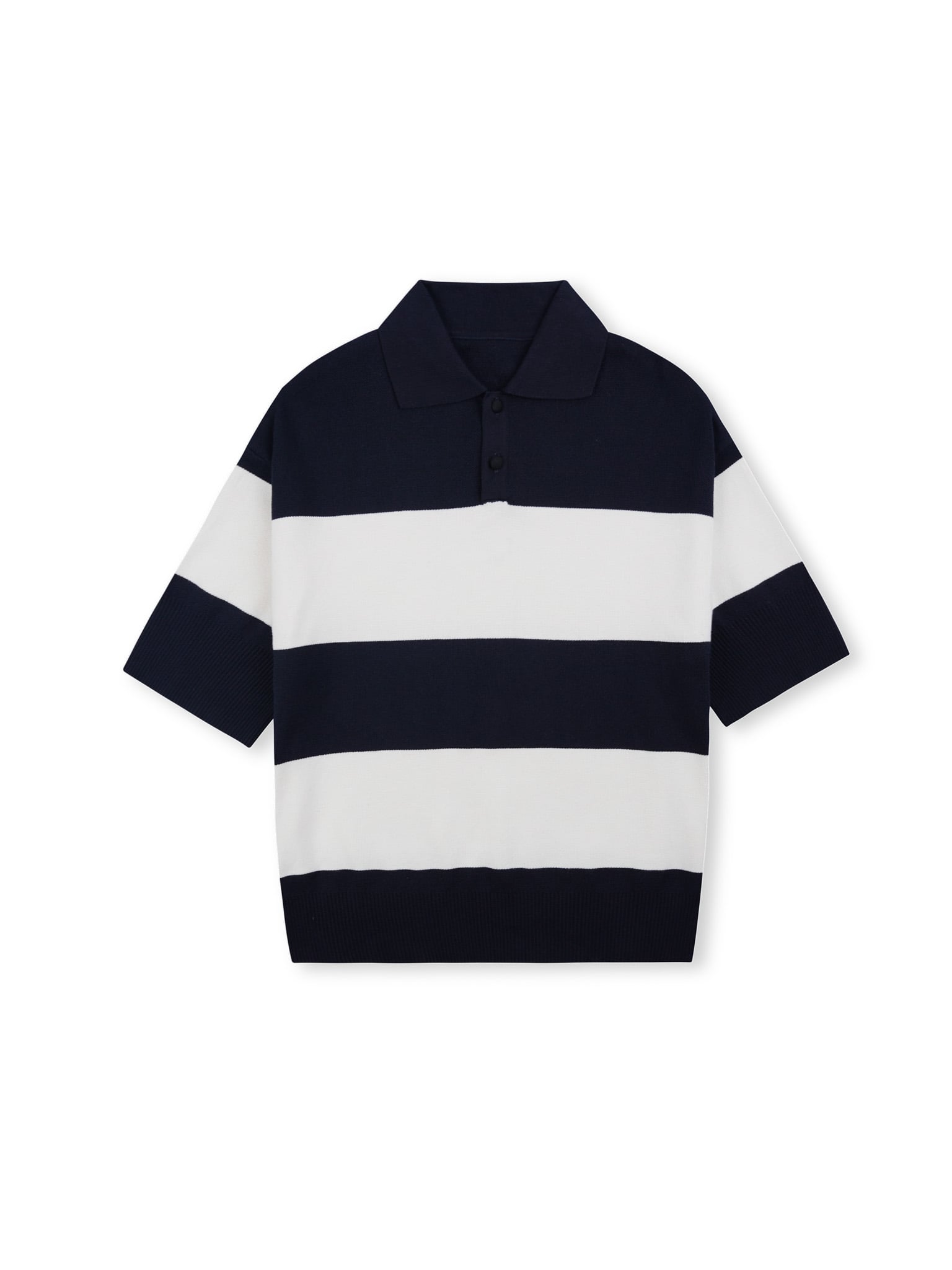  HOWS® KNITTED BASIC POLO / STRIPED NAVY 