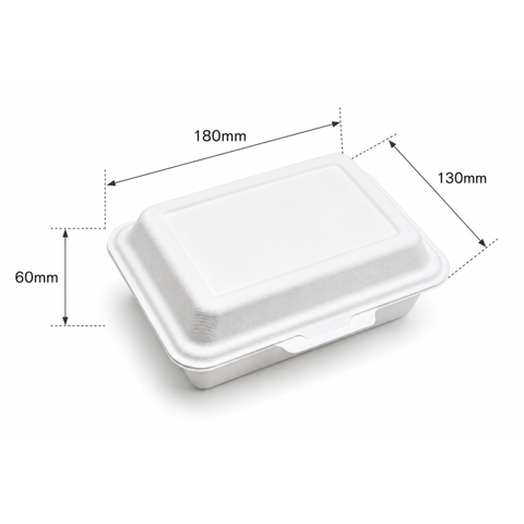 Hộp bã mía đựng cơm trắng 600ml (hàng VNXK)