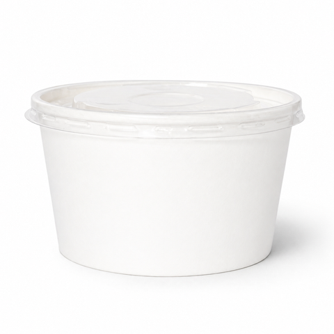  Bộ tô giấy trắng 1000ml - 32oz + nắp nhựa PP 140 