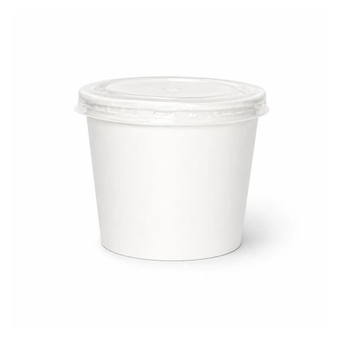  Bộ tô giấy trắng 360ml - 12.5oz + nắp nhựa PP (Soup) 