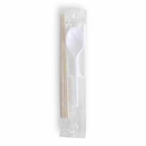 Bộ đồ ăn tiện lợi muỗng nhưa, đũa, tăm, giấy