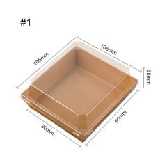  Khay giấy Kraft paper box with clear PET lid 10.5 (Brown) 