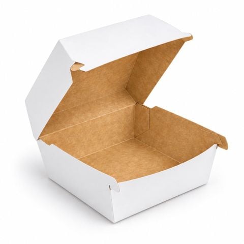 Hộp giấy Burger trắng (12x12x7cm)