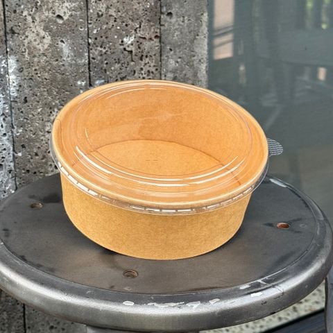  Bộ tô giấy kraft 1300ml + nắp nhựa PET (không nóng) 