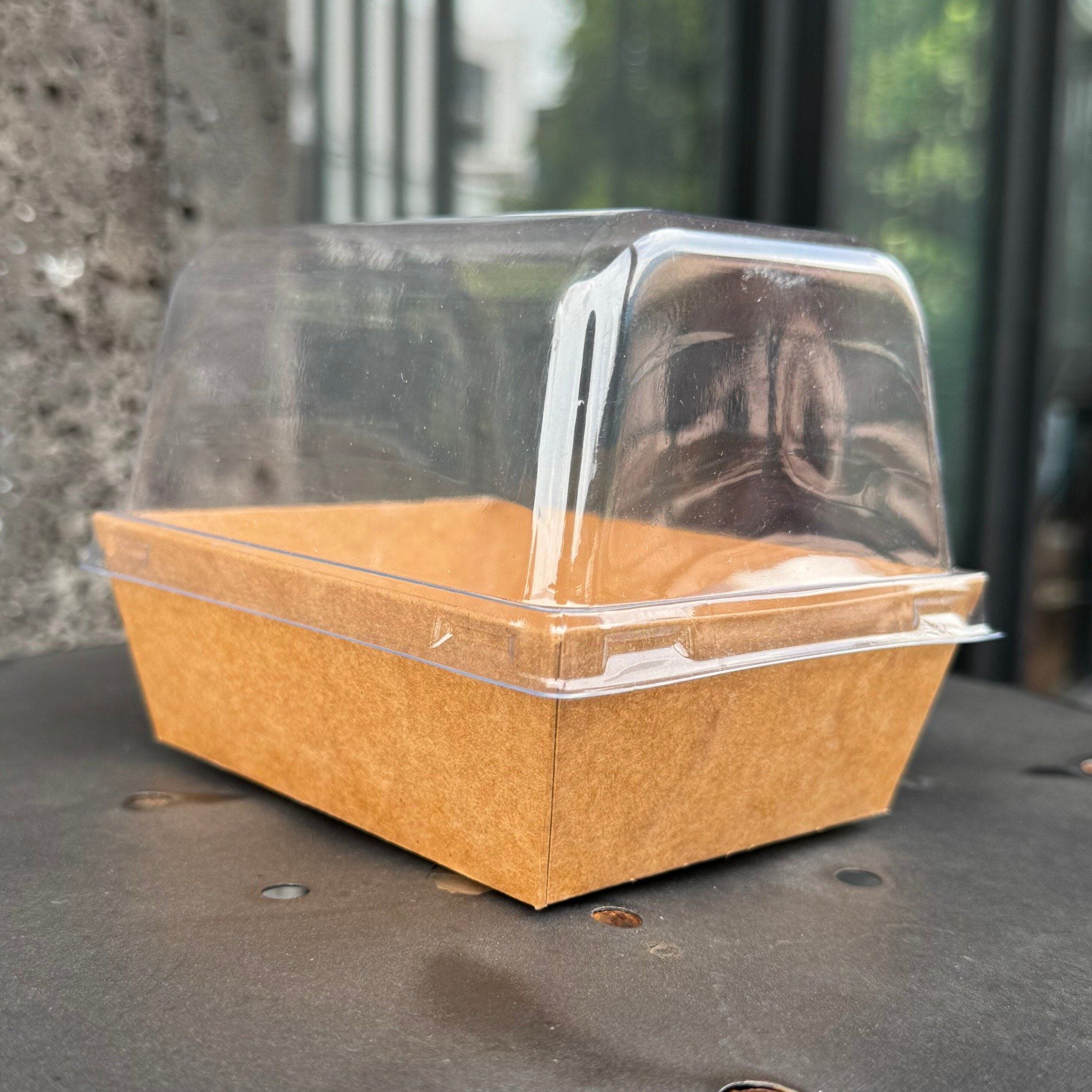  Hộp giấy Kraft paper box with clear PET lid 1209 (Brown) 