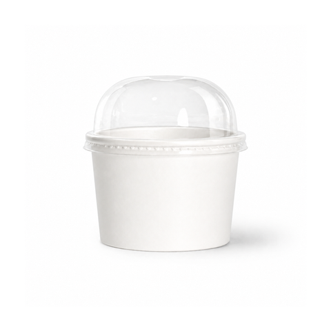  Bộ tô giấy trắng 250ml - 8.5oz + nắp PET cầu 90 