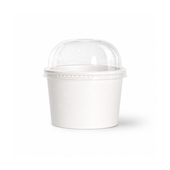  Bộ tô giấy trắng 250ml - 8.5oz + nắp PET cầu 90 