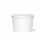  Bộ tô giấy trắng 250ml - 8.5oz + nắp nhựa PET (Kem) 
