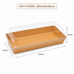  Bộ hộp giấy kraft 200x125 mm + nắp PET 