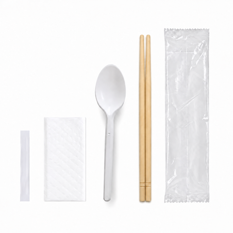 Combo 4in1 take away (muỗng nhựa, đũa tròn, tăm, giấy)