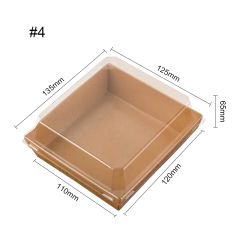  Khay giấy Kraft paper box with clear PET lid 1413 (Brown) 