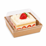  Khay giấy Kraft paper box with clear PET lid 10.5 (Brown) 