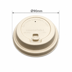  Nắp bã mía nâu có nút 90mm (dùng cho ly giấy 12oz. 16oz, 22oz) 