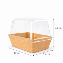  Khay giấy Kraft paper box with clear PET lid 1209 (Brown) 