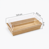  Hộp giấy kraft nắp PET 155x85 