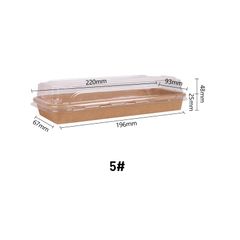  Khay giấy Kraft Sushi Tray with PET lid #5 SS05 
