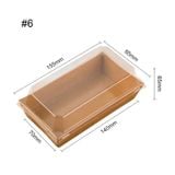 Khay giấy Kraft paper tray with clear PET lid 155.85 (Nâu)