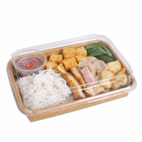  Khay giấy kraft sushi nắp PET chống đọng sương #8 SS08 