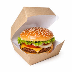  Hộp giấy kraft burger nâu 12x12x7cm 