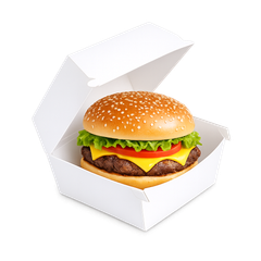  Hộp giấy Burger Premium trắng (12x12x7cm) 