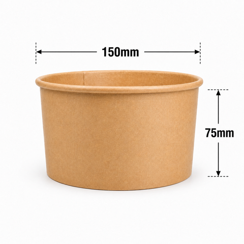  Tô giấy kraft 150 - 1000ml (không nắp) 