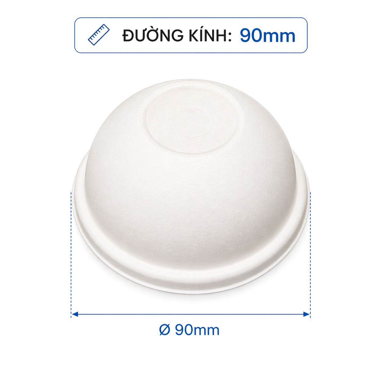  Nắp bã mía trắng vòm 90mm (dùng cho ly 12, 16, 22oz)
