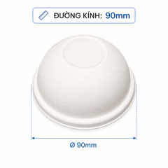  Nắp bã mía trắng vòm 90mm (dùng cho ly 12, 16, 22oz) 