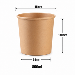  Tô giấy Soup kraft paper cup with paper lid 780ml 