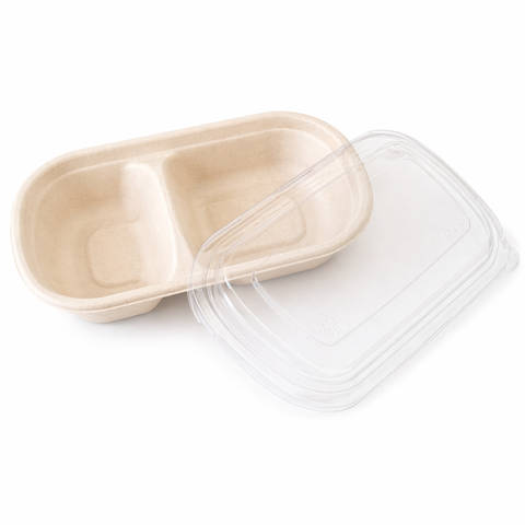  Bộ hộp bã mía 2 ngăn 750ml + nắp PET M75 