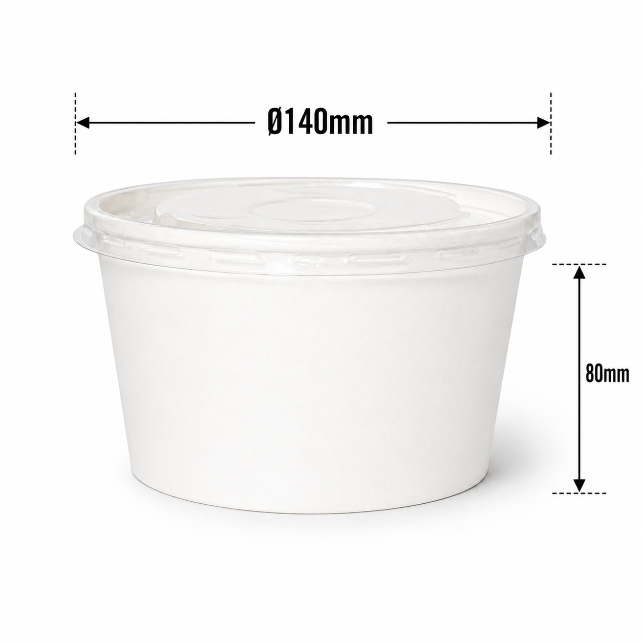  Bộ tô giấy trắng 1000ml - 32oz + nắp nhựa PP 140